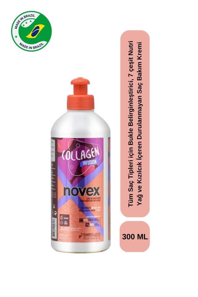 Novex Collagen Hacim Veren Kolajen Durulanmayan Saç Bakım Kremi 300g