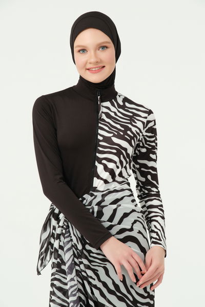Zebra Desenli Tulum Mayo