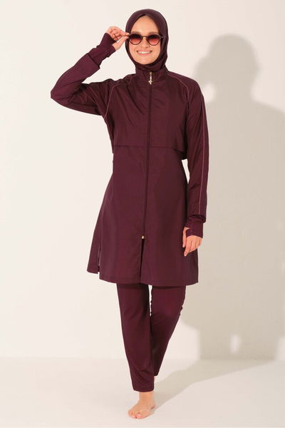 Kıl Biye Detaylı Crop Görünümlü Tesettür Mayo - ALF26355