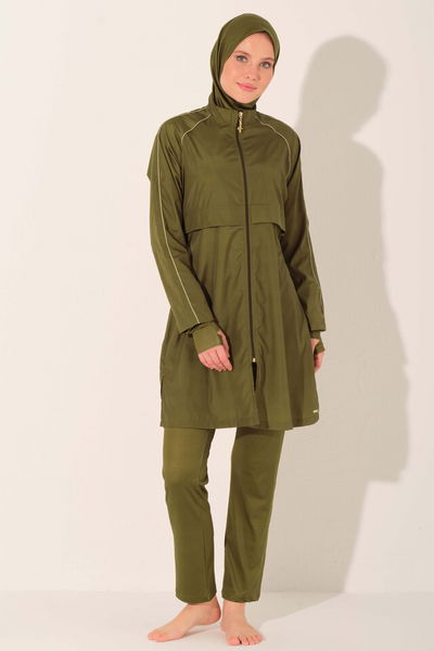 Kıl Biye Detaylı Crop Görünümlü Tesettür Mayo - ALF26355