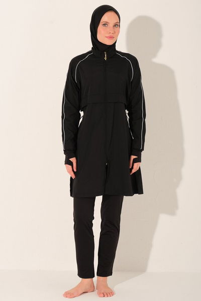 Kıl Biye Detaylı Crop Görünümlü Tesettür Mayo - ALF26355