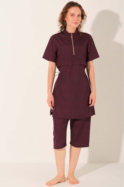 Goldi Crop Görünümlü Yarım Kol Yarı Kapalı Mayo - ALF26724