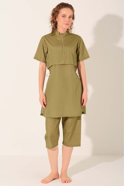 Goldi Crop Görünümlü Yarım Kol Yarı Kapalı Mayo - ALF26724