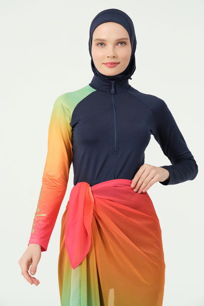 Ombre Desenli Etek Pareo