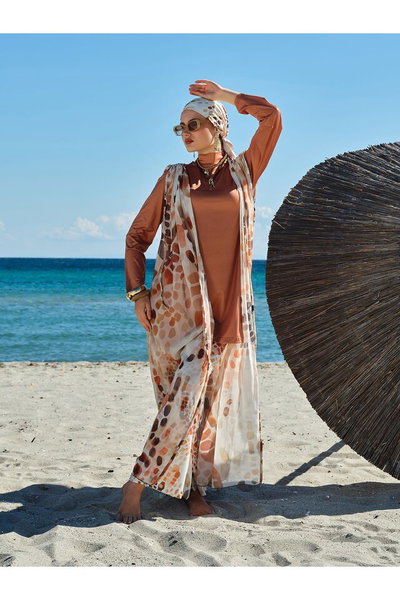 Omuzu Büzgü Detaylı Uzun Pareo - ALF7150