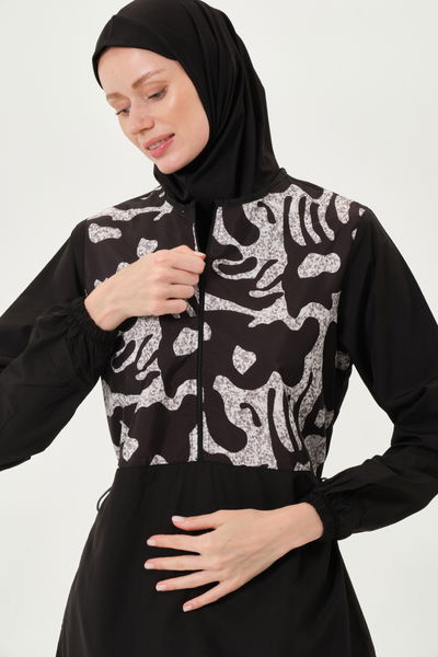 Seamodest Ön Desenli Tesettür Mayo - SMTD253000