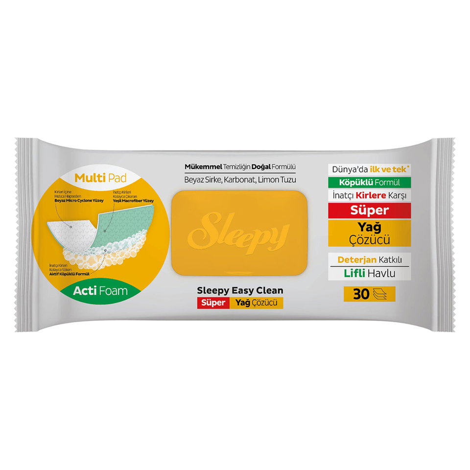 SLEEPY YAĞ ÇÖZÜCÜ YÜZEY TEMİZLİK HAVLUSU 30'LU
