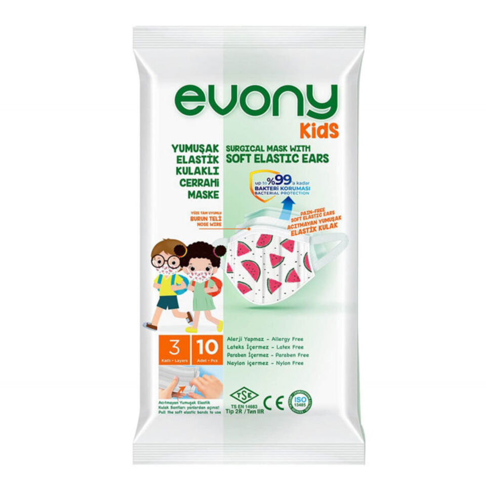 EVONY CERRAHİ MASKE 10'LU ÇOCUK