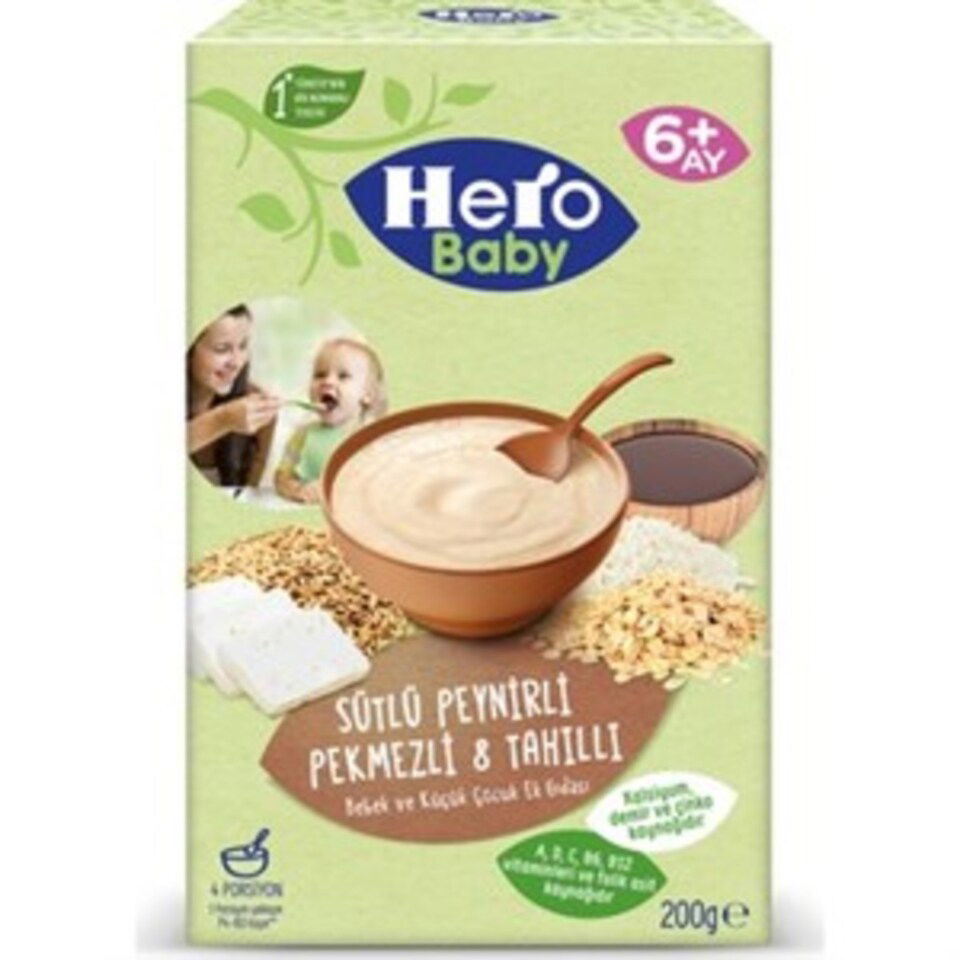 HERO BABY KAŞIK 200 GR. - 8 TAHIL PEYNİR PEKMEZ