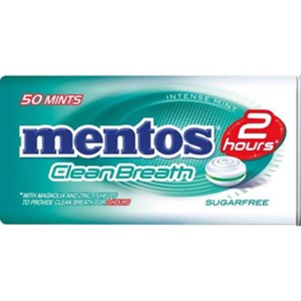 MENTOS 2 HOURS INTENSE MINT PLASTIC 21 GR