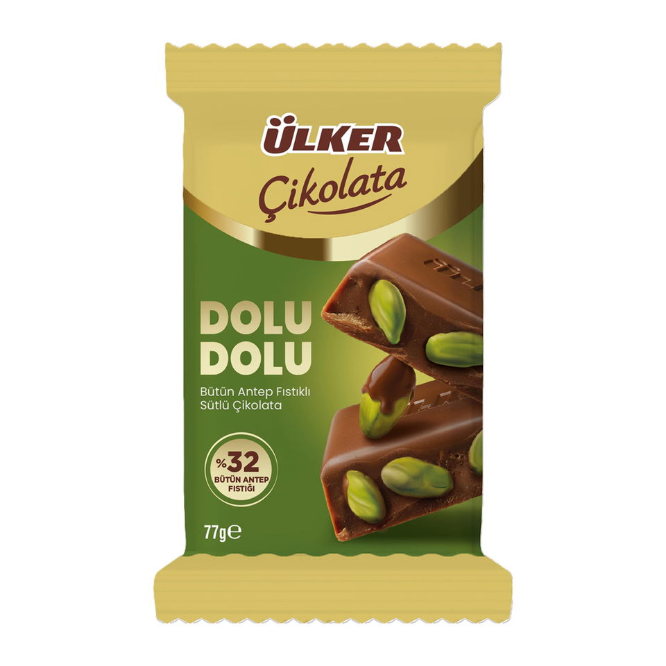 ÜLKER ÇİKOLATA DOLU DOLU 77GR- ANTEPFISTIKLI