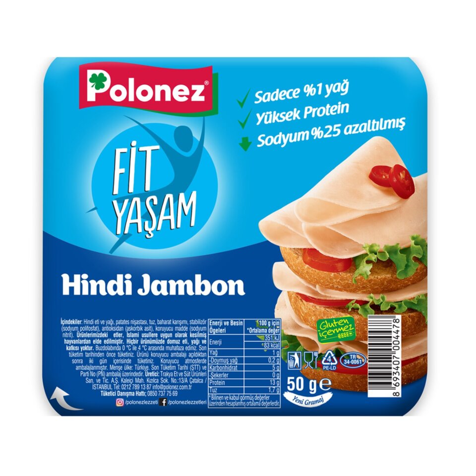 POLONEZ FİT HİNDİ JAMBON 50 GR*24