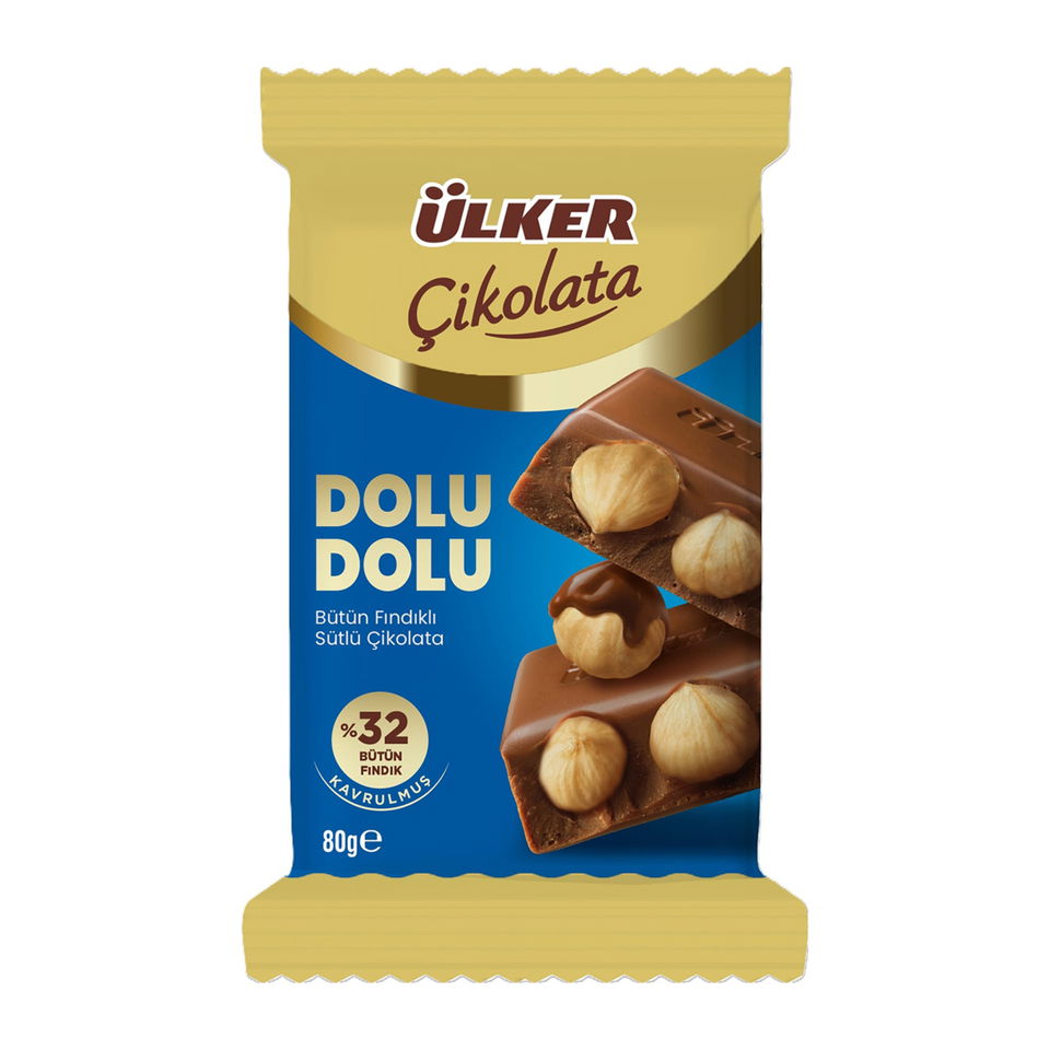 ÜLKER ÇİKOLATA DOLU DOLU 80 GR- FINDIK