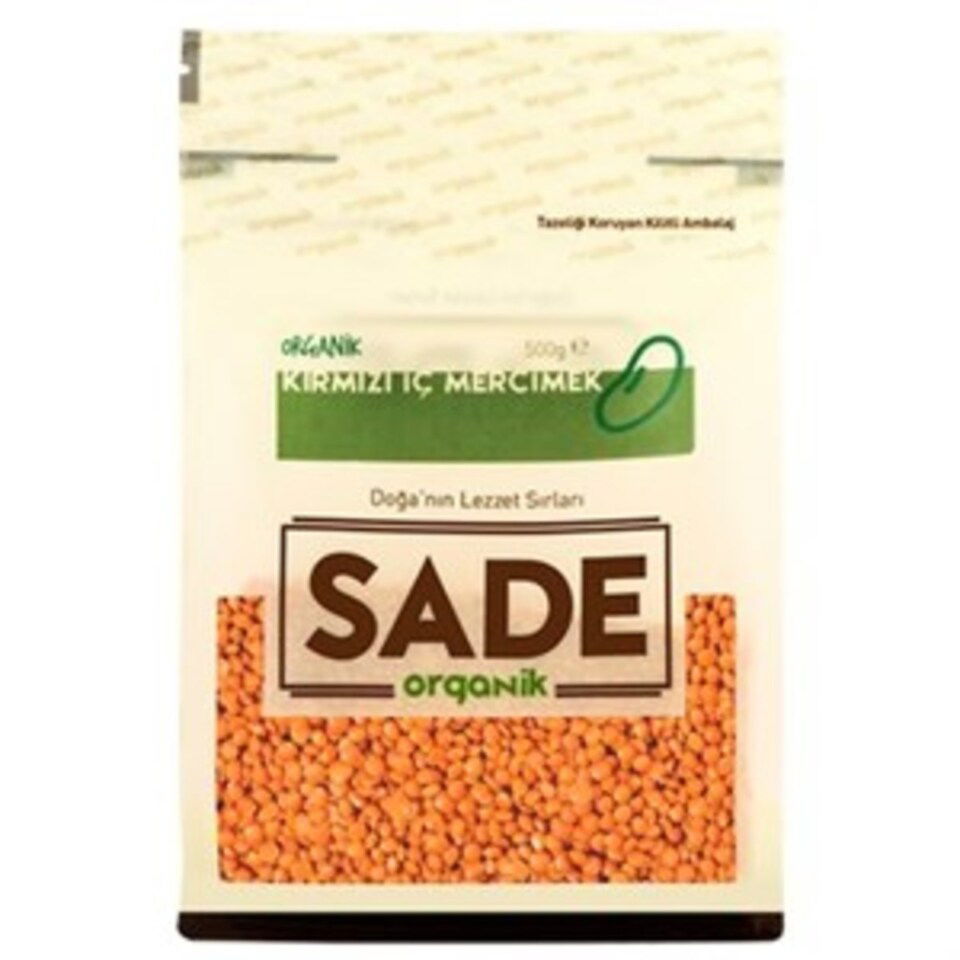 SADE ORGANİK KIRMIZI MERCİMEK 500 GR