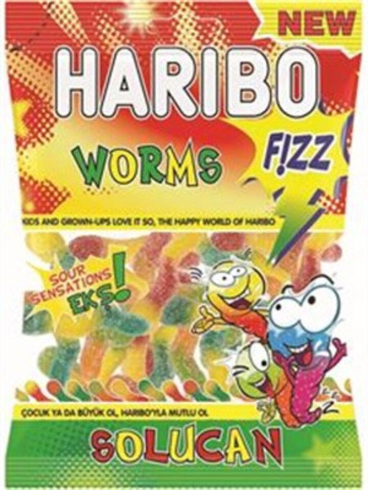 HARİBO FIZZ JEL ŞEKER 70 GR. - EKŞİ SOLUCAN