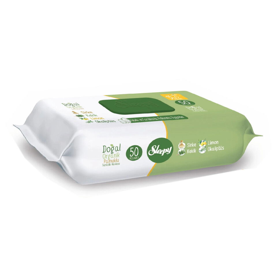 SLEEPY DOĞAL&ORGANİK TEM HAVLUSU 50'Lİ