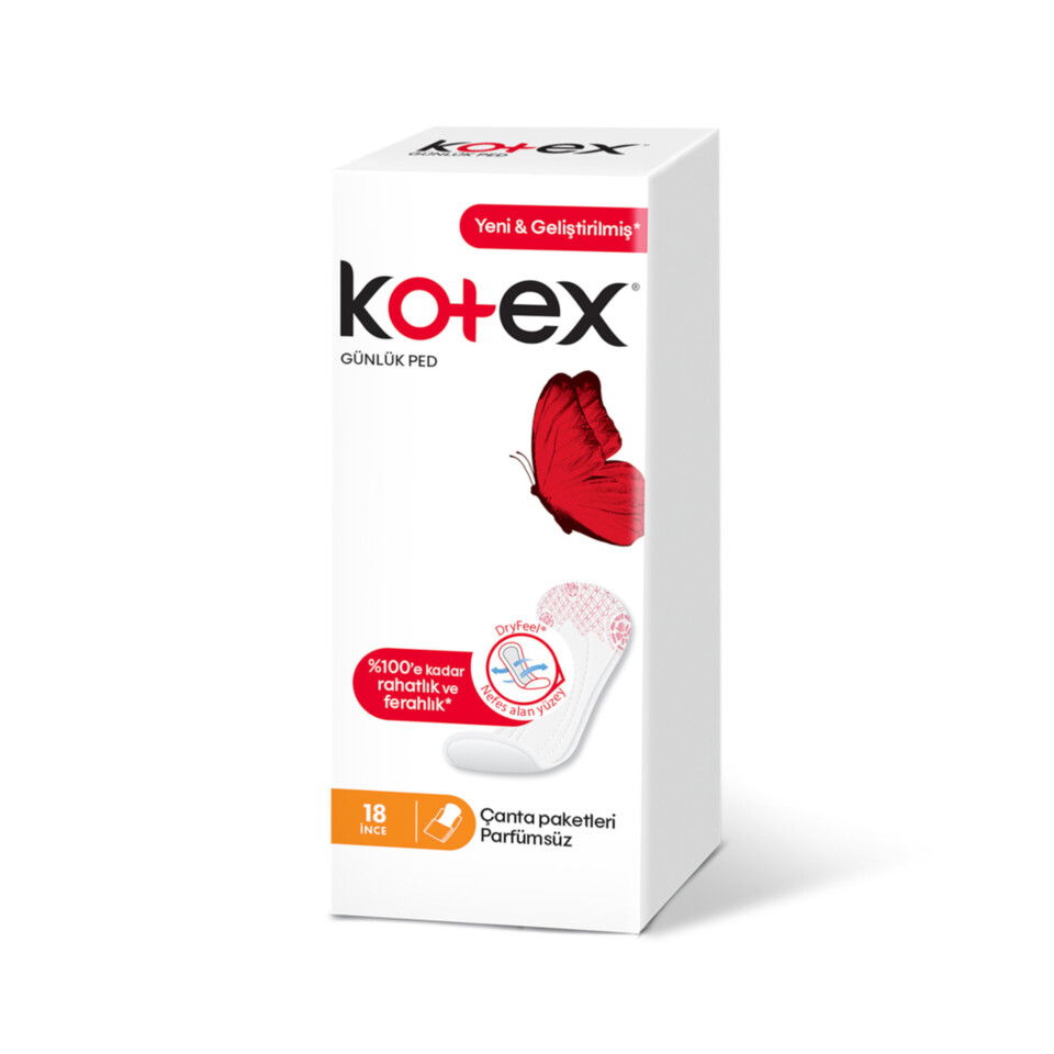 KOTEX İNCE GÜNLÜK PED 18'Lİ-PARFÜMSÜZ