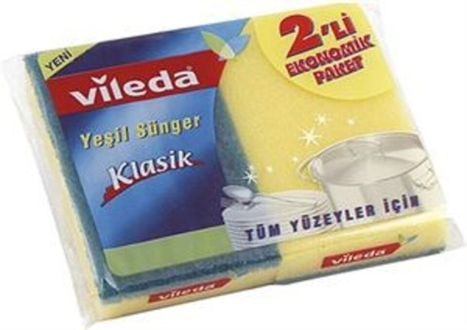VİLEDA KLASİK YEŞİL SÜNGER 2'Lİ DÜZ