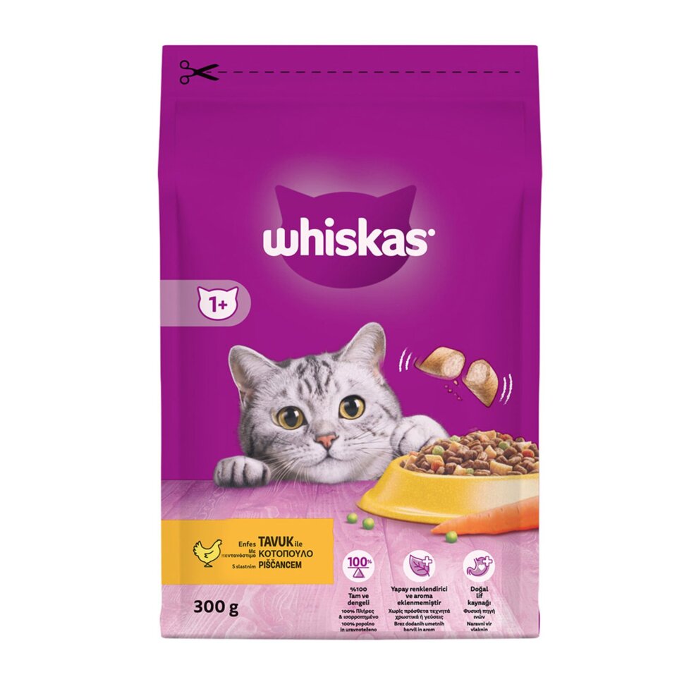 WHISKAS KEDİ MAMA 300 GR. KURU - TAVUK & SEBZE