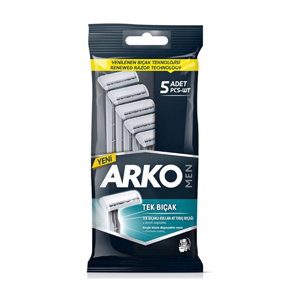 ARKO MEN TIRAŞ BIÇAĞI 5'Lİ (KULLAN-AT)-TEK BIÇAK