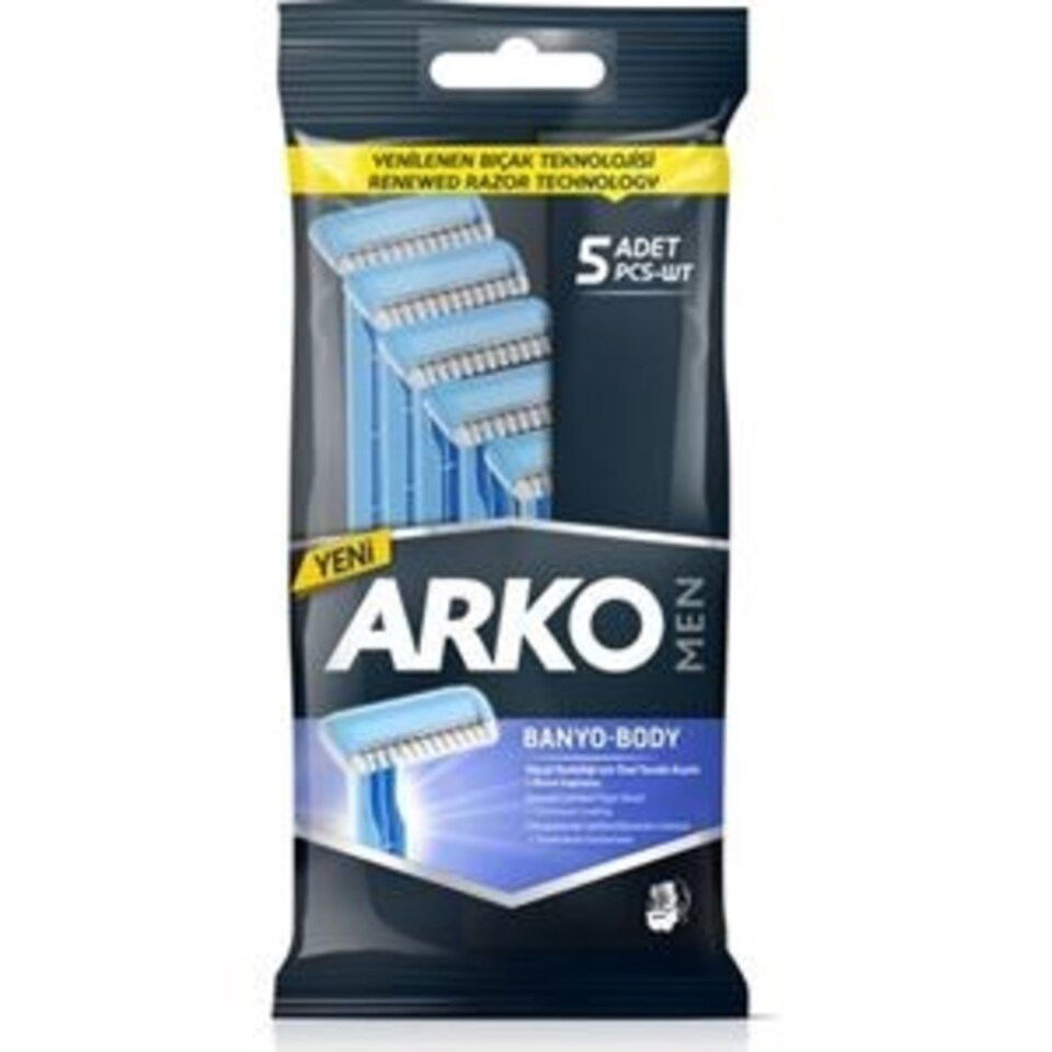 ARKO MEN TIRAŞ BIÇAĞI 5'Lİ (KULLAN-AT)-T2 PRO
