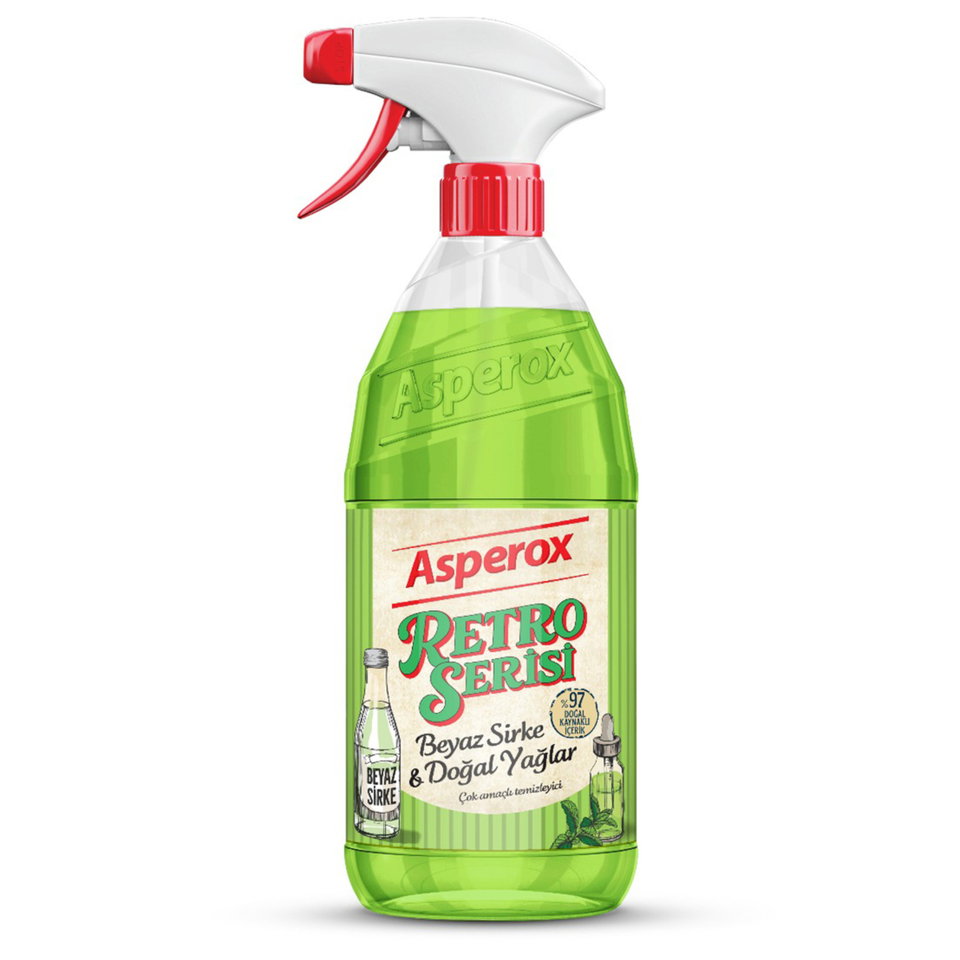 ASPEROX 1 LT RETRO SERİSİ-BEYAZ SİRKE&DOĞAL YAĞ
