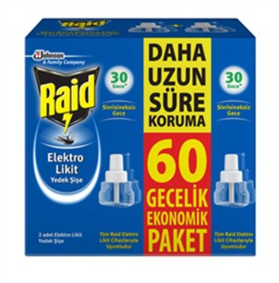 RAİD ELECTRO LİKİT 2 Lİ YEDEK 60 GECE*12
