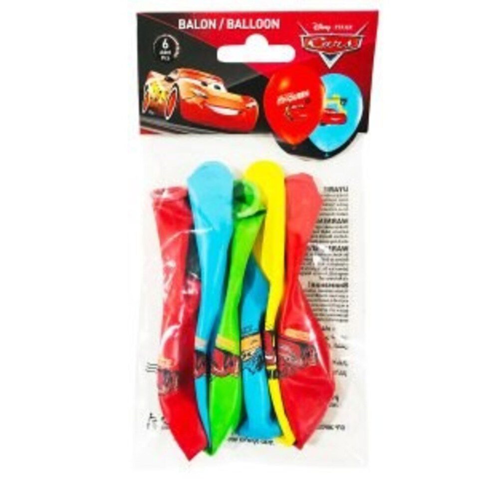 BALONEVİ THE CARS POŞET 6'LI BALON (4 RENK B