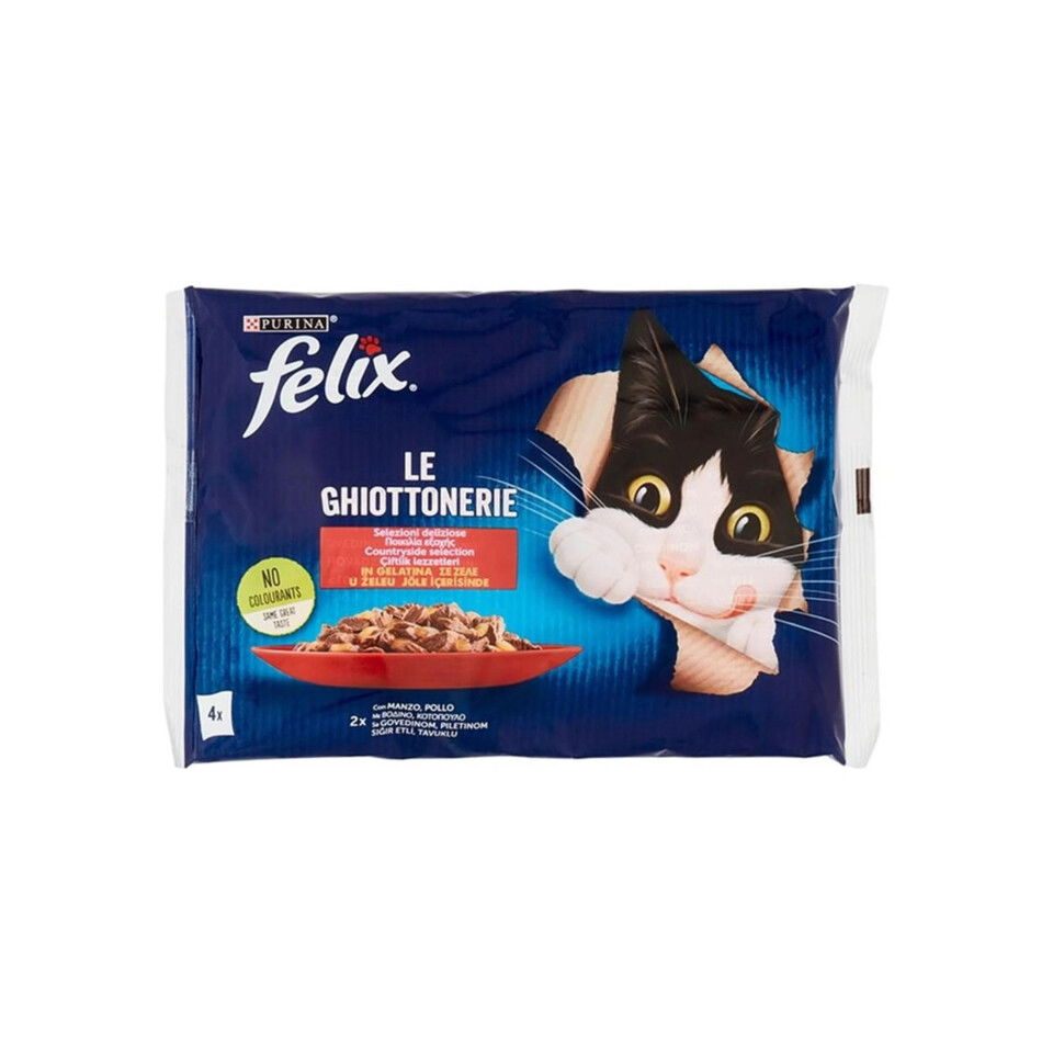FELIX KEDİ MAMASI  SIGIR ETLİ 4*85GR EKONOMİK PAKE