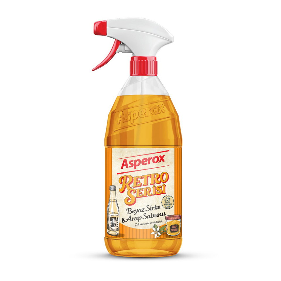 ASPEROX 1 LT RETRO SERİSİ-BEYAZ SİRKE&ARAP SABUNU