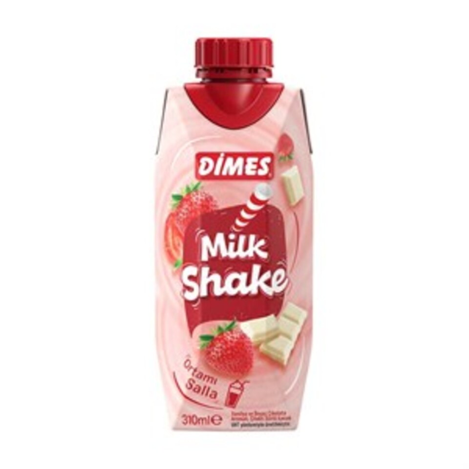 DİMES MİLK SHAKE 310 ML.-ÇİLEK&BEYAZ ÇİKOLATA