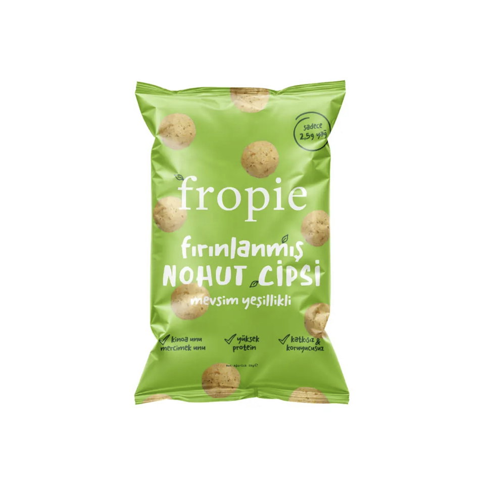 FROPİE FIRINLA NOHUT CİPSİ 56 GR-MEVSİM YEŞİLİKLİ