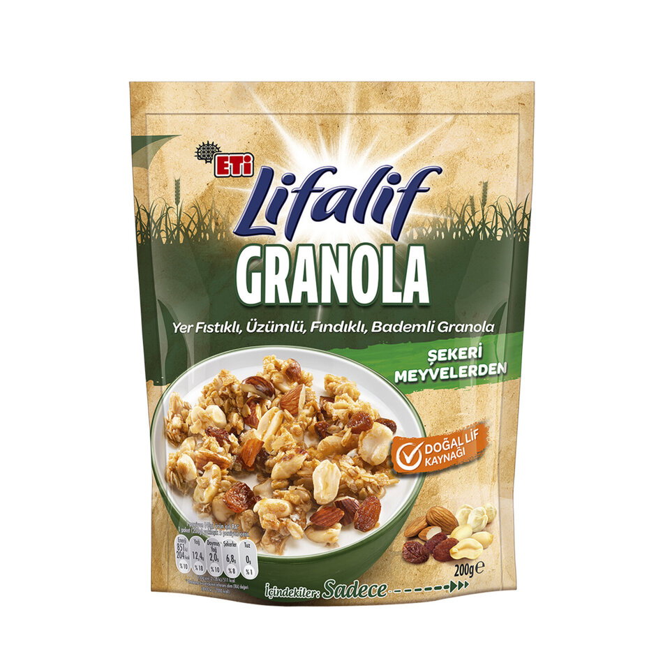 ETİ LİFALİF GRANOLA 200 GR - KURUYEMİŞLİ