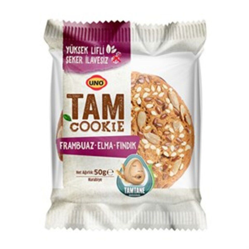 UNO TAM COOKİES 50 GR - FRAMBUAZ&ELMA&FINDIK