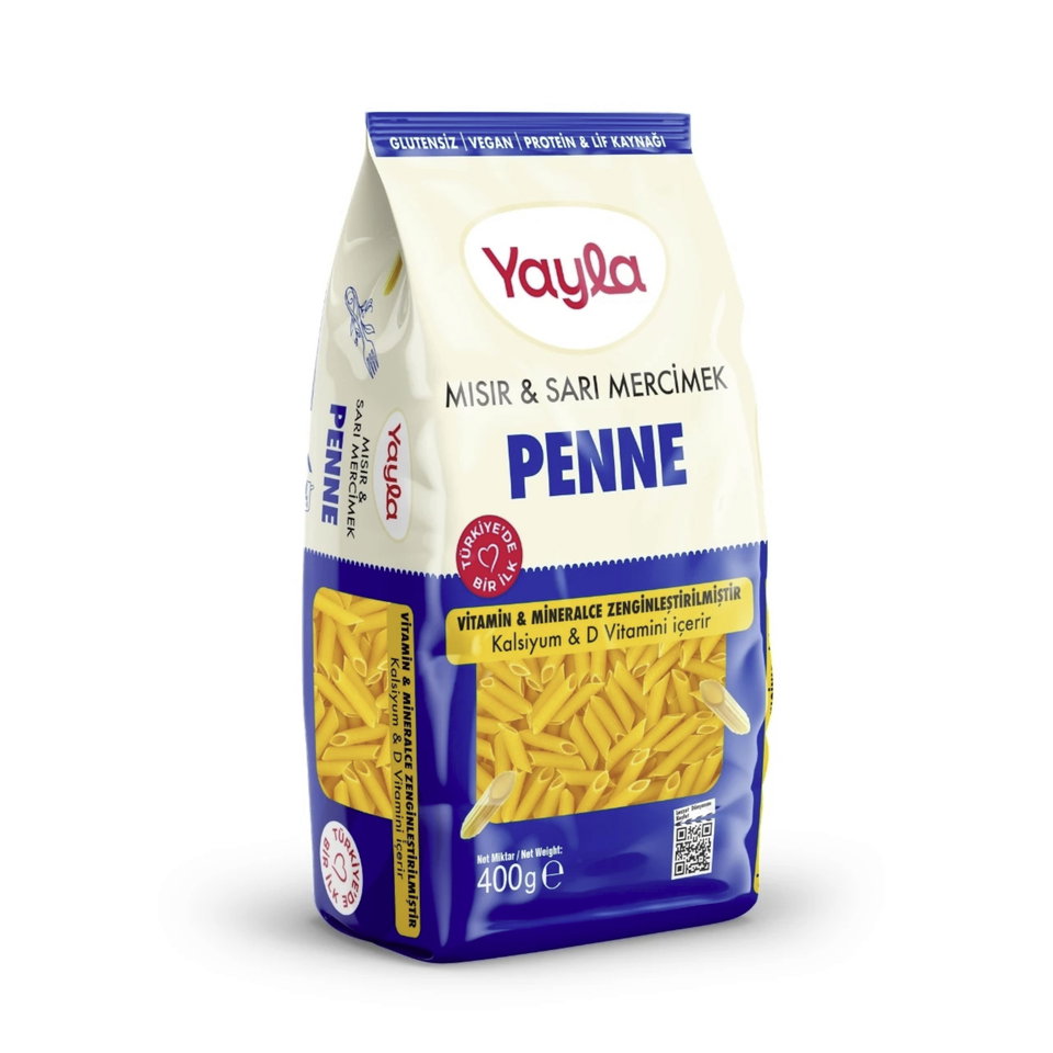 YAYLA SARI MERCİMEK MAKARNA 400 GR PENNE
