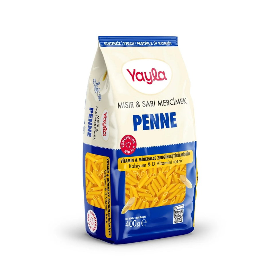 YAYLA SARI MERCİMEK MAKARNA 400 GR PENNE