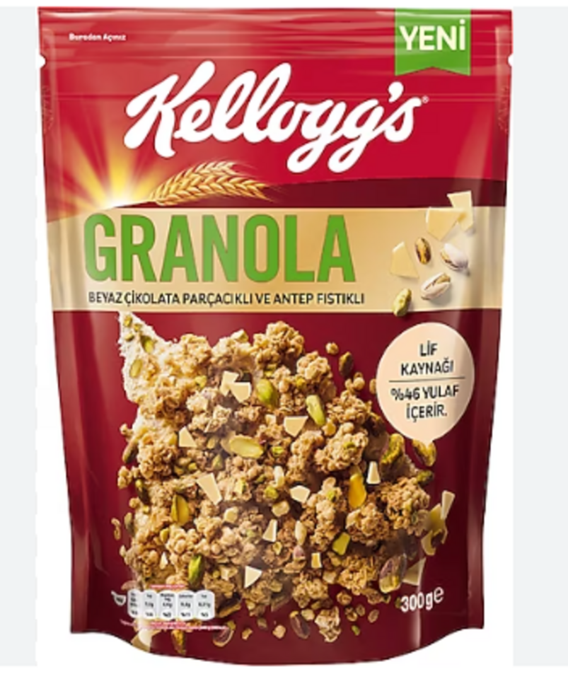 ÜLKER KELLOGG GRANOLA BEYAZ ÇİK&A.FISTIK 12x300 GR