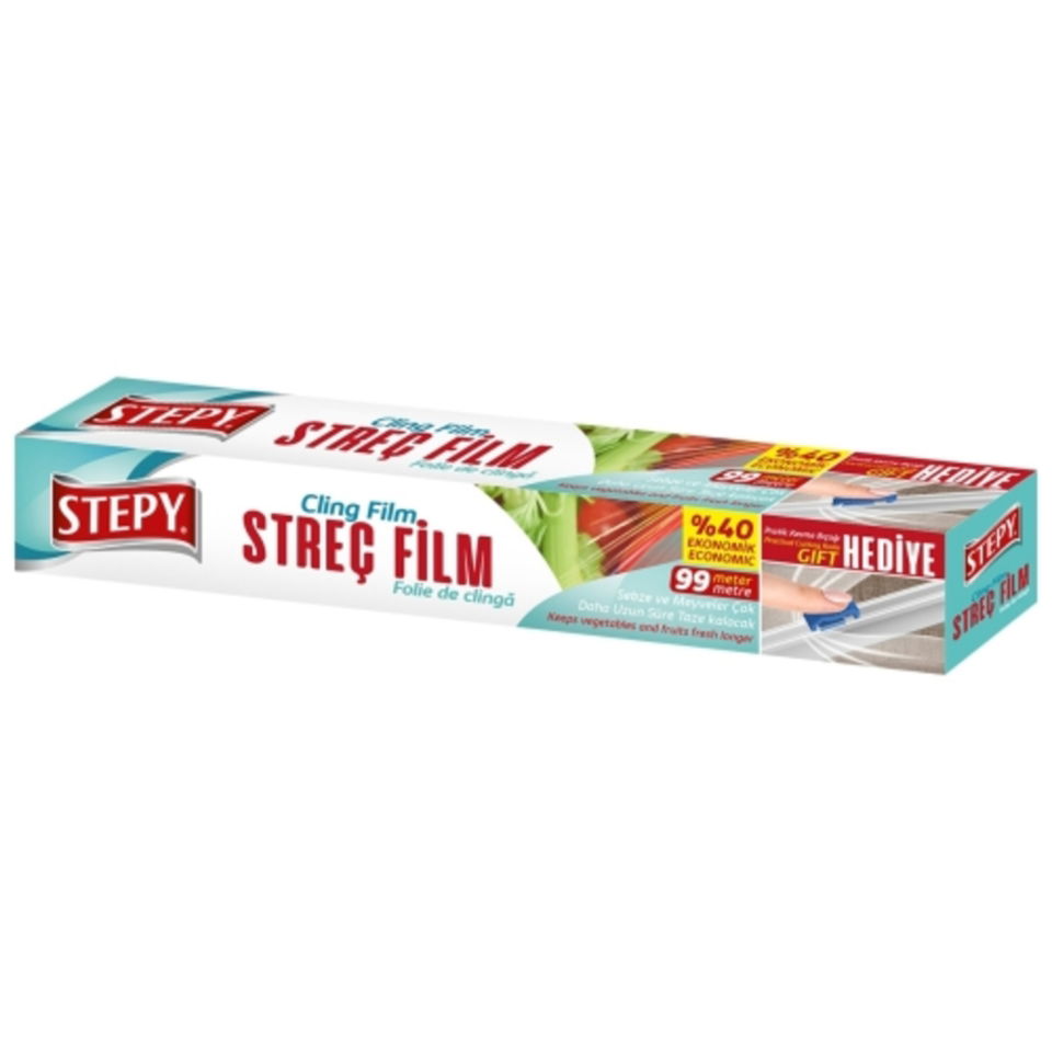STEPY STREÇ FİLM 99 MT EKONOMİK KESME BIÇAKLI