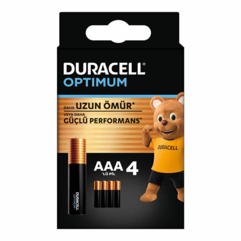 DURACELL PİL -OPTİMUM İNCE KALEM AAA 4 LÜ
