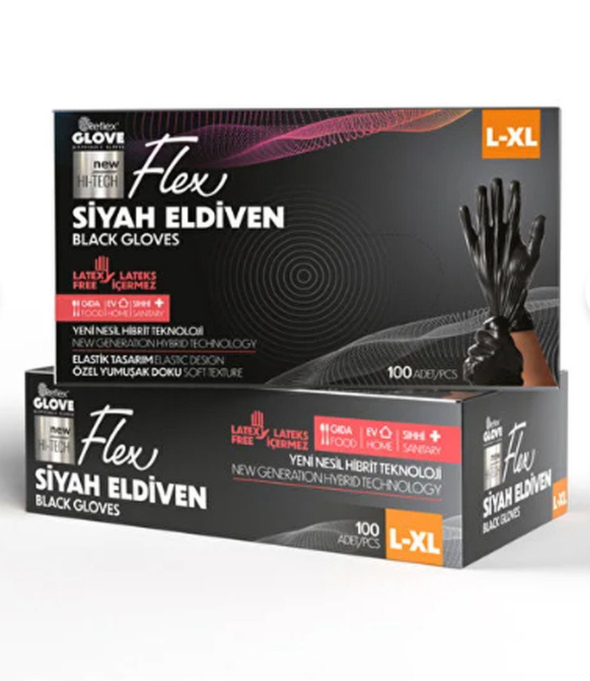 REFLEX SLİMFİT ELDİVEN 100'LÜ-SİYAH (S)
