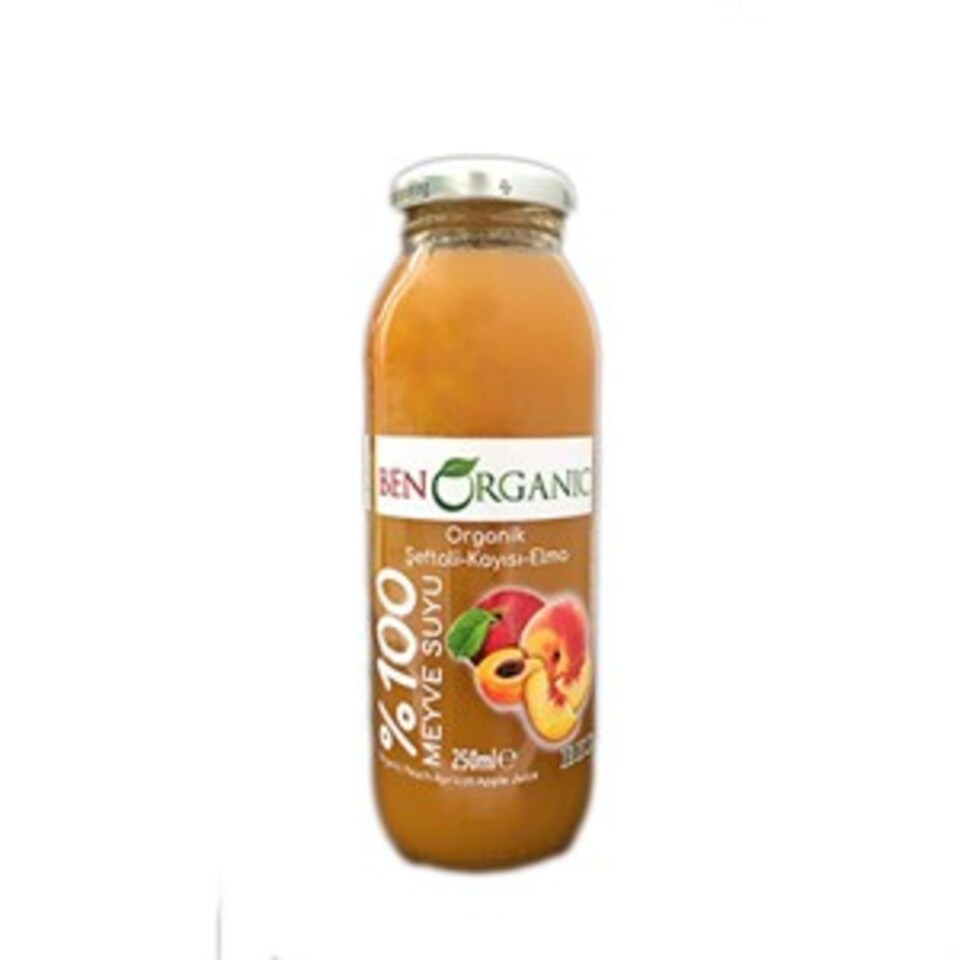 BENORGANİK ŞEFTALİ-KAYISI SUYU 250 ML.
