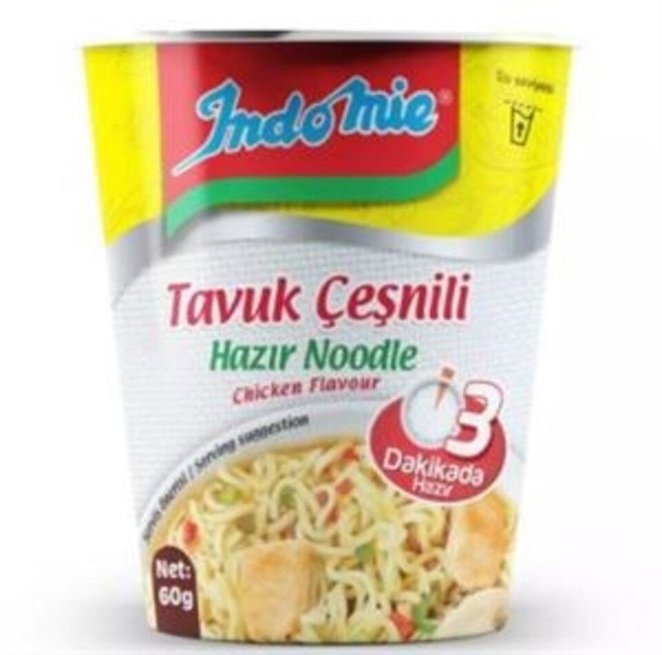INDOMİE NOODLE 60 GR. - TAVUK ÇEŞNİLİ (BARDAK)