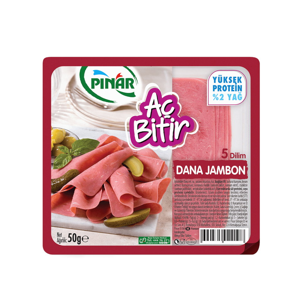 PINAR AÇ BİTİR JAMBON DANA 50 GR