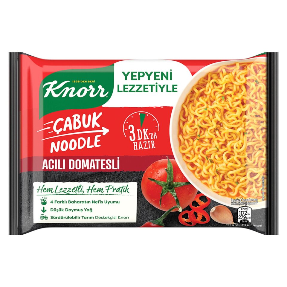 KNORR ÇABUK NOODLE 67 GR-ACILI DOMATES