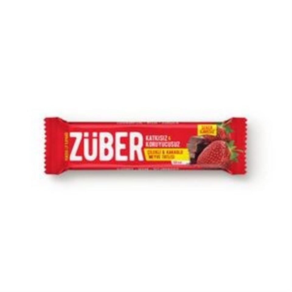 ZÜBER MEYVE BAR 40 GR. - ÇİLEK & ÇİKOLATA