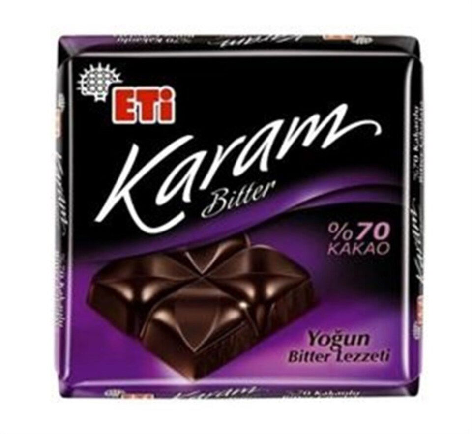 ETİ KARAM ÇİKOLATA 60 GR.-BİTTER%70(KARE)