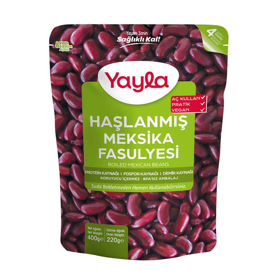 YAYLA HAŞLANMIŞ MEKSİKA FASULYE 400 GR.