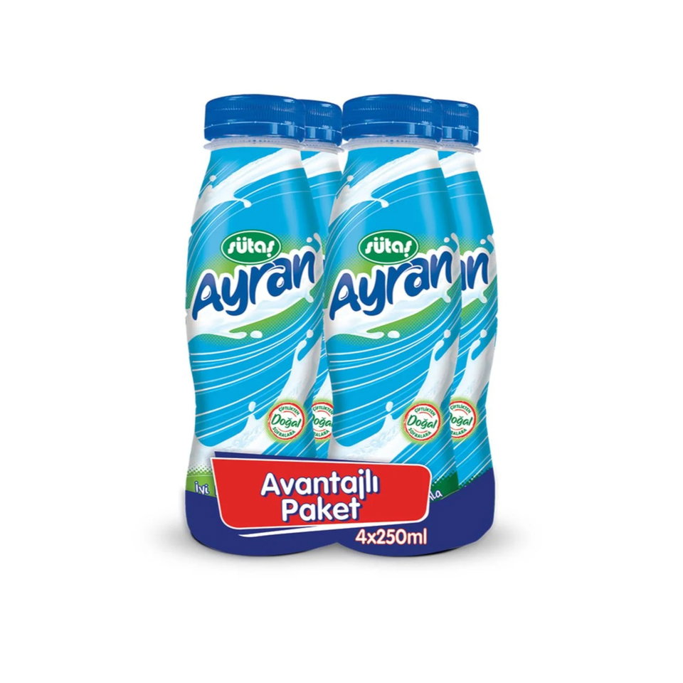 SÜTAŞ AYRAN 4*250 ML-ŞİŞE (PET)