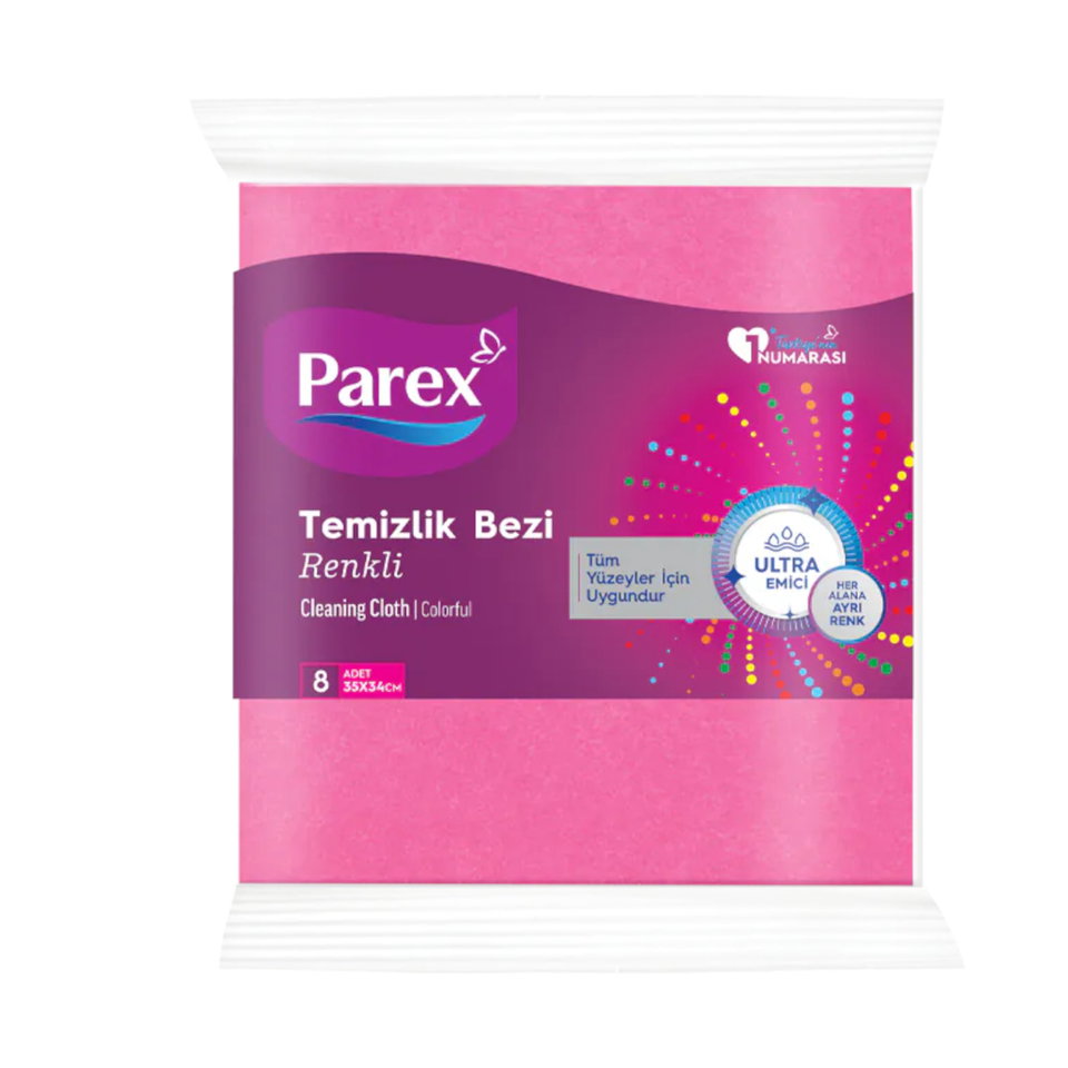 PAREX TEMİZLİK BEZİ 8'Lİ RENGARENK