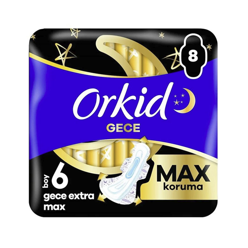 ORKİD ULTRA EKSTRA DÖRTLÜ GECE EKSTRA MAX 8'Lİ